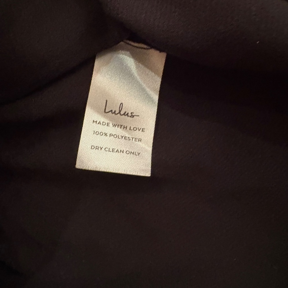 Lulus "Hollywood Woman" Black Satin Midi Cocktail Dress - Size Medium - Picture 11 of 13